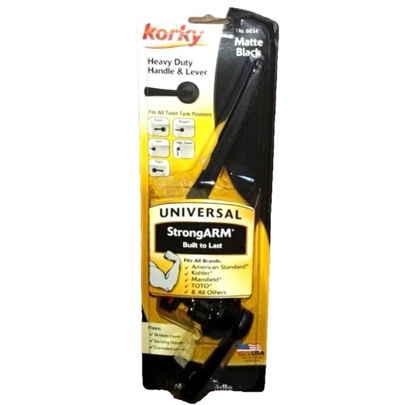 Toilet Handle Lever Matte Black Universal Fit Adjustable Flush Lever Flappers - Picture 1 of 9